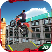 摩托车屋顶跳跃特技＆专业司机simicon