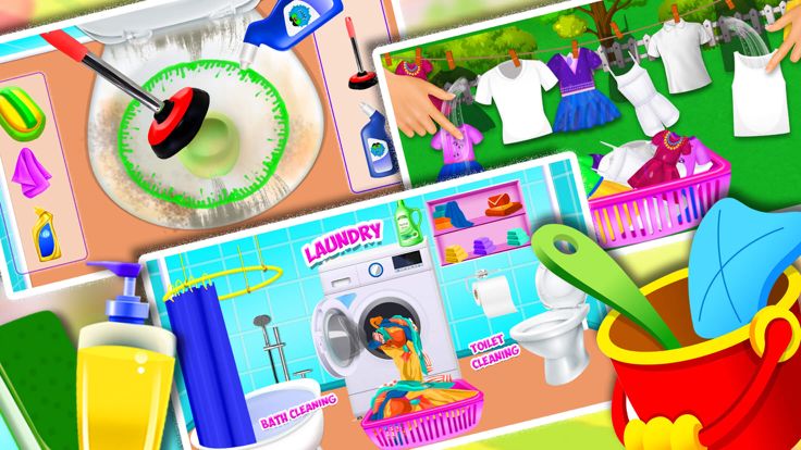 可爱的女婴房子清理游戏截图