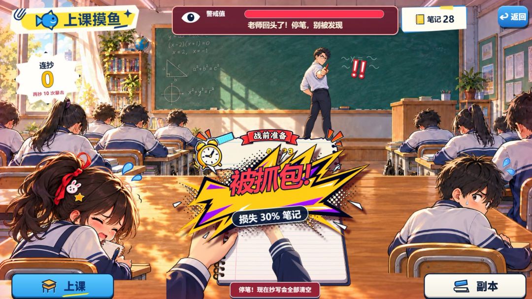 摸鱼中学游戏截图