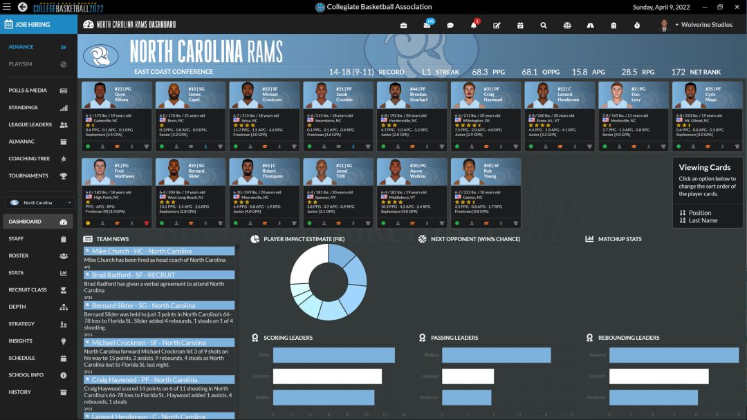 Draft Day Sports: College Basketball 2022游戏截图
