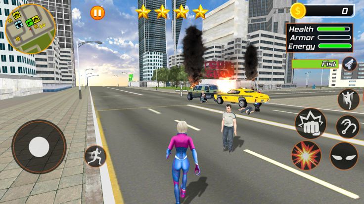 Pink Girl: Flying Rope Hero游戏截图