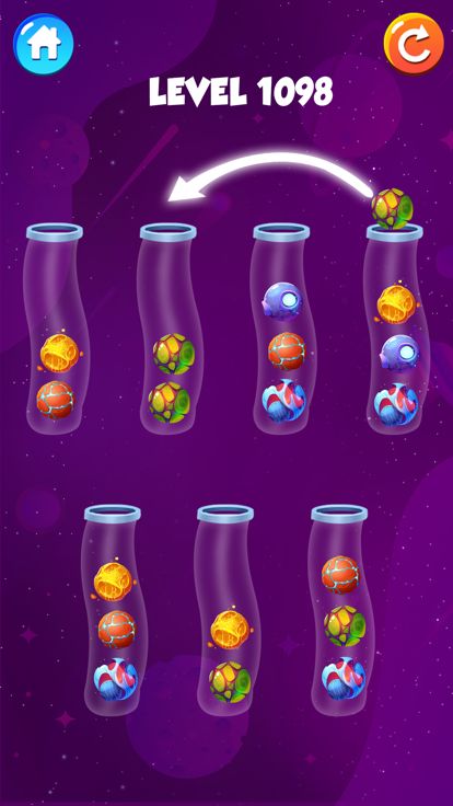 银河彩色球排序游戏 - 颜色排序游戏 - 球排序益智游戏游戏截图
