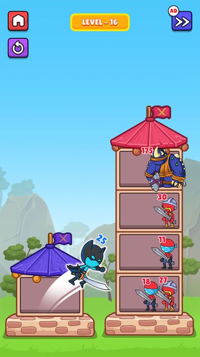 Stickman Hero Merge Tower War游戏截图