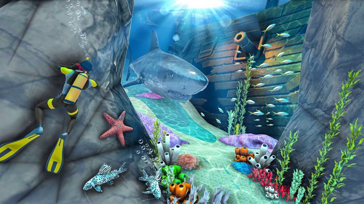 水肺潜水员水下救援游戏截图