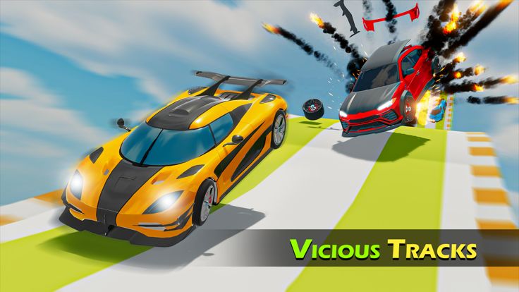 Mega Ramp Stunts Cars Game游戏截图