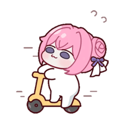 [TapTap表情｜TapFamilyxdoro2_粉狗骑车]