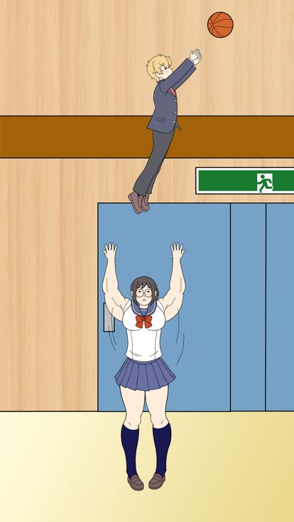 肌肉女孩想保护伦先生。游戏截图