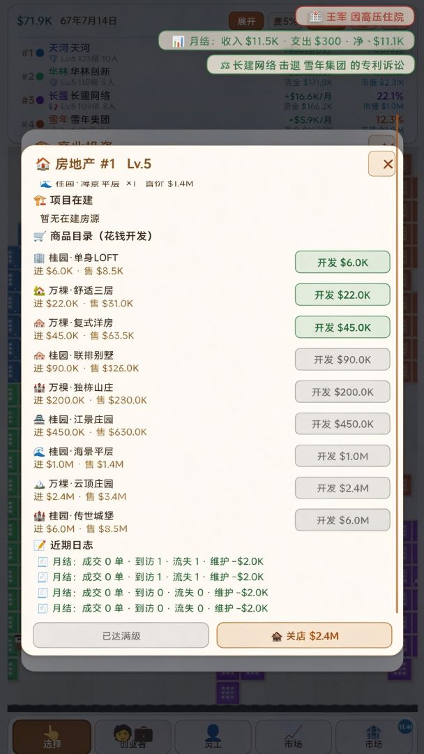 我的商业沙盒游戏截图