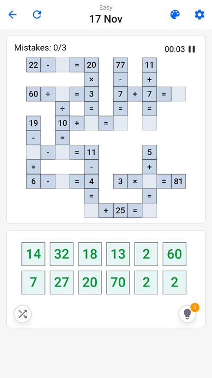 Cross Math - Math Puzzle Games游戏截图