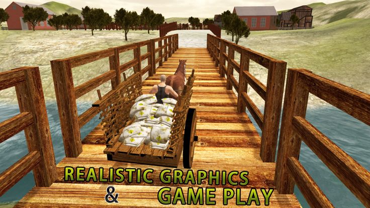 马拉大车模拟器 - 通过驱动平台传送干草游戏截图