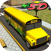 kids school bus parking 3dicon