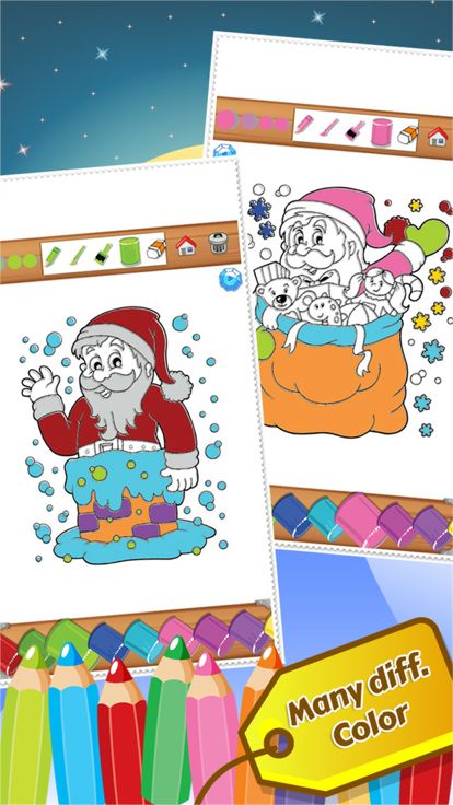 Christmast Colorbook教育着色游戏的孩子游戏截图
