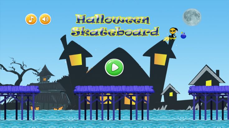 万圣节滑板跳弹的孩子游戏的方便和乐趣自由游戏截图