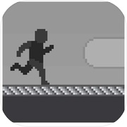 Pixel Alien Escape Shadow Runner:Black nd Whiteicon