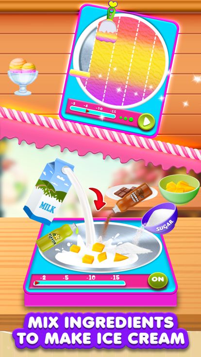 DIY冰淇淋卷制作游戏截图