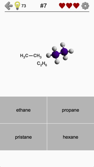 Hydrocarbons Chemical Formulas游戏截图
