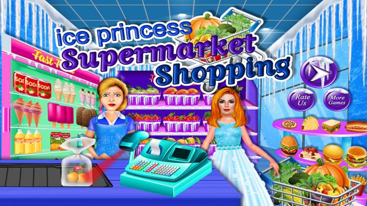 冰公主超市购物 — — 女孩超市模拟器的杂货店 & 收银机商店游戏截图