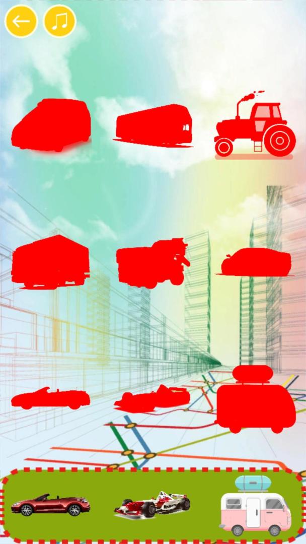 儿童交通贴纸游戏截图
