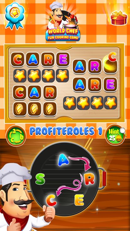 Word Chef 有趣的烹饪食谱游戏截图