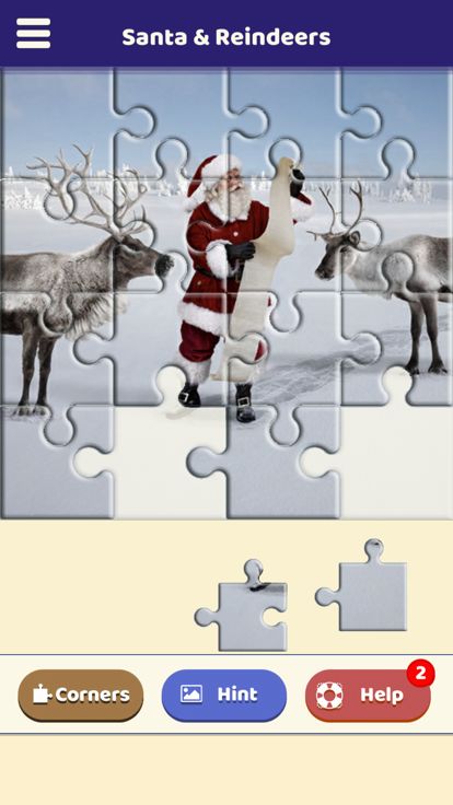 Santa and the Reindeers Puzzle游戏截图