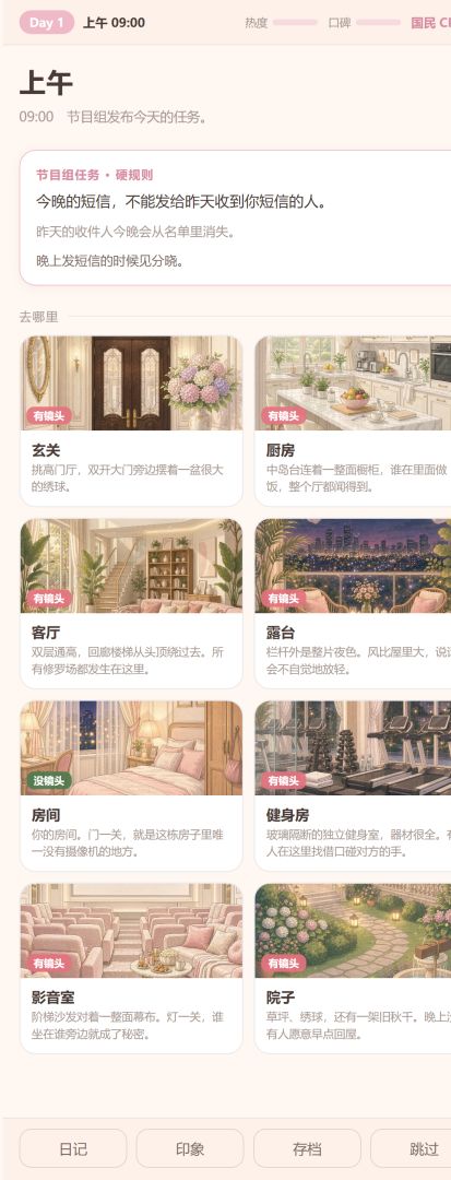 恋综模拟器:心动的选择游戏截图