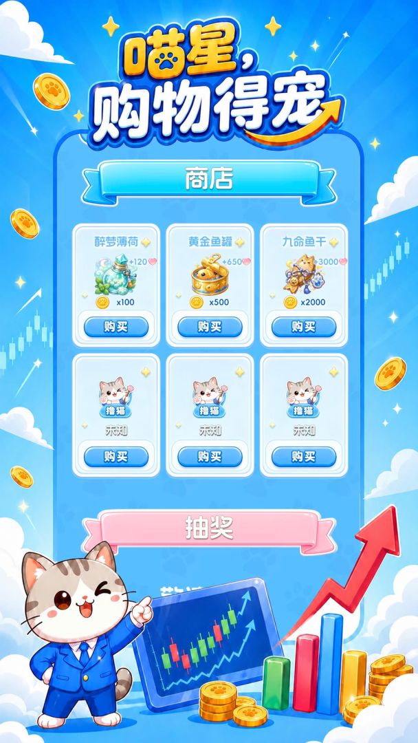 我在喵星炒股票游戏截图