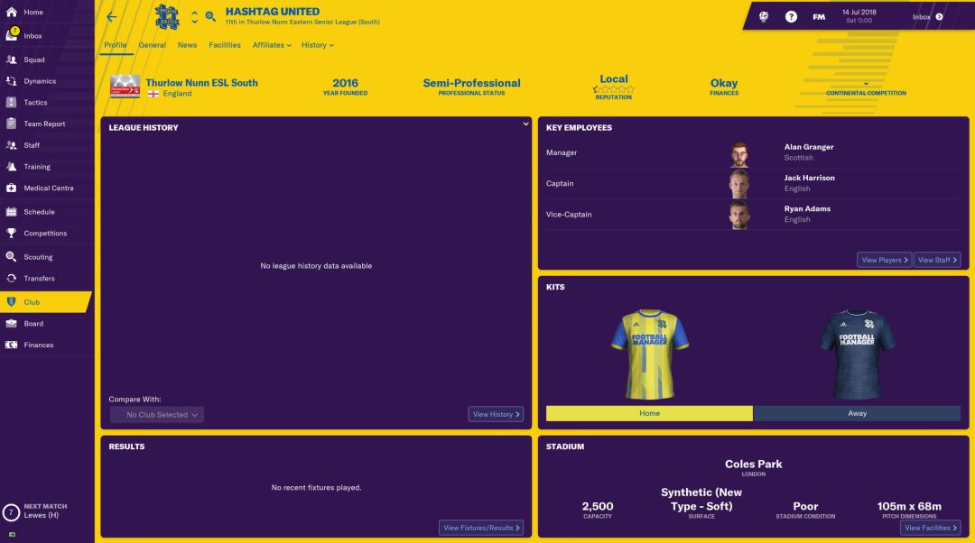 Football Manager 2019: The Hashtag United Challenge游戏截图