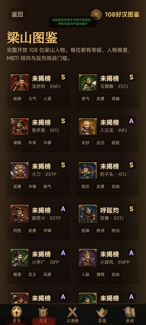 反向MBTI：水浒人物测试游戏截图