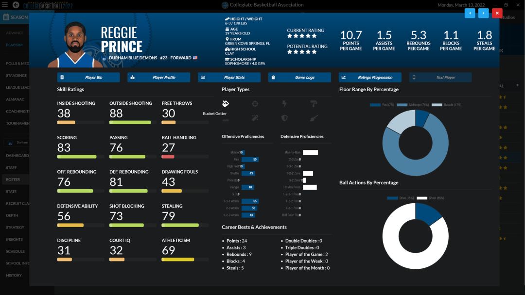 Draft Day Sports: College Basketball 2022游戏截图