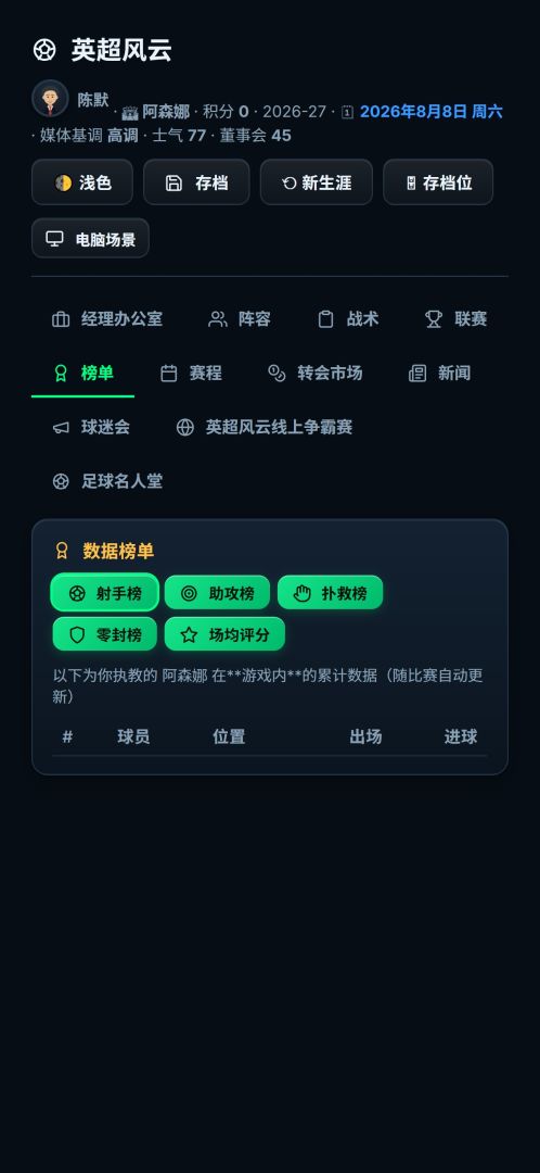 英超风云:经理人游戏截图