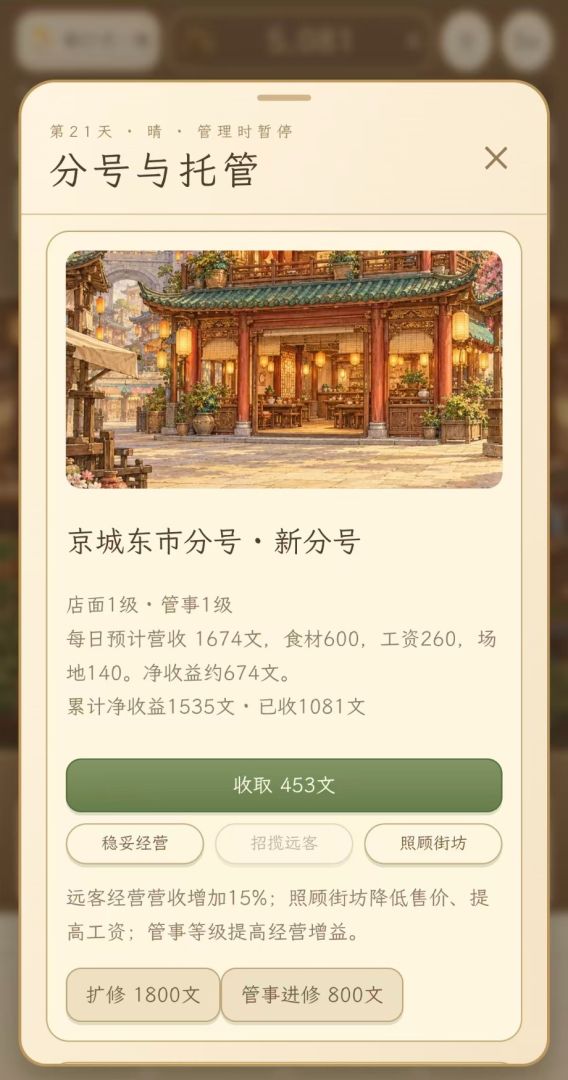 穿越古代：从小食摊到天下第一楼游戏截图