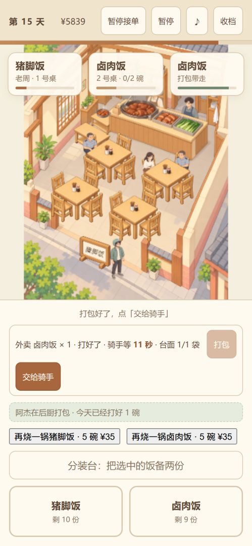 猪脚饭:AI 会写代码,不会做饭游戏截图