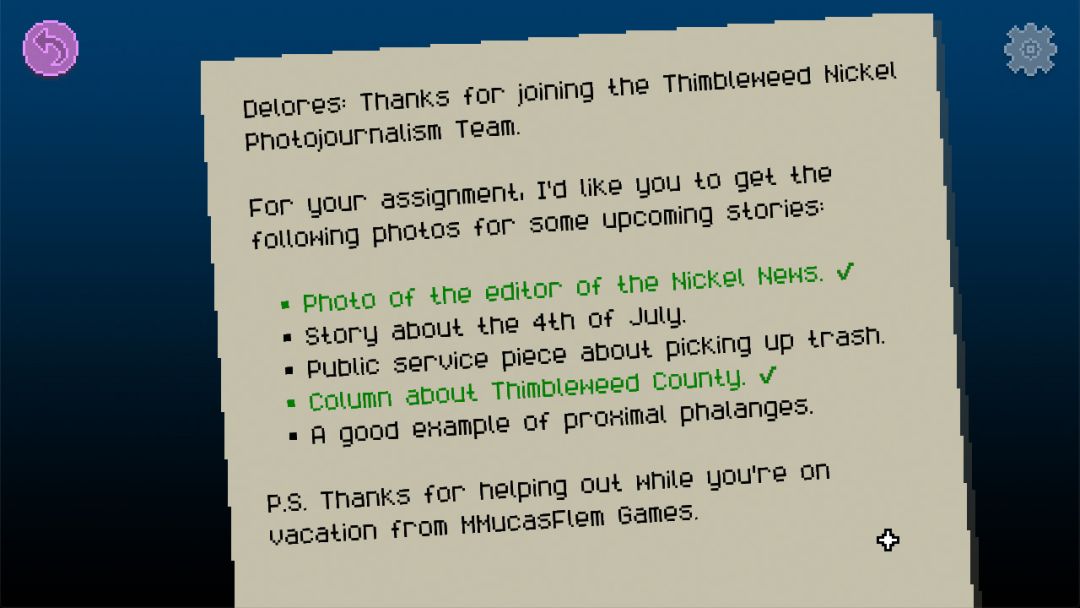 Delores: A Thimbleweed Park Mini-Adventure游戏截图