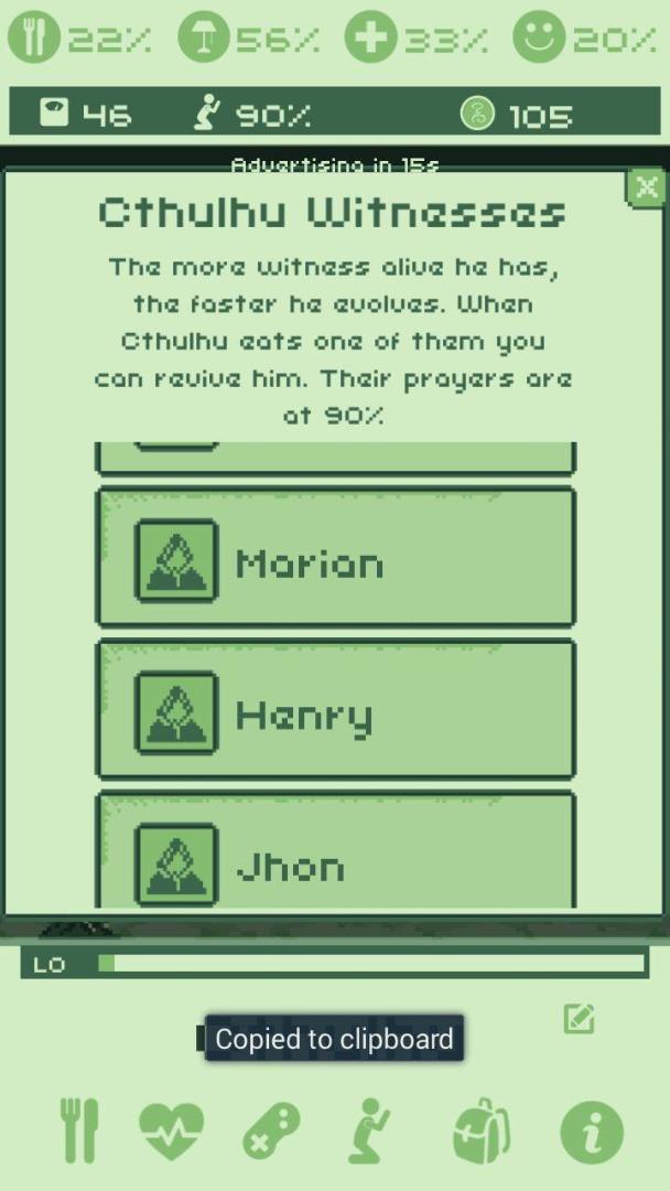 Cthulhu Virtual Pet游戏截图