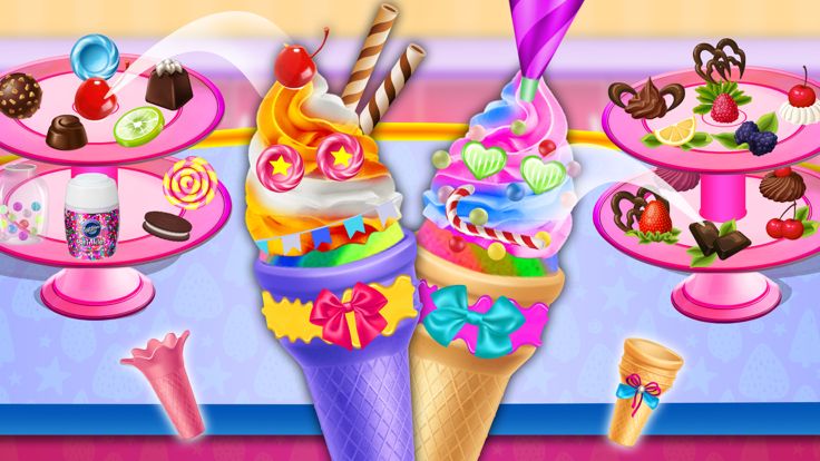 冰淇淋蛋筒蛋糕机游戏截图