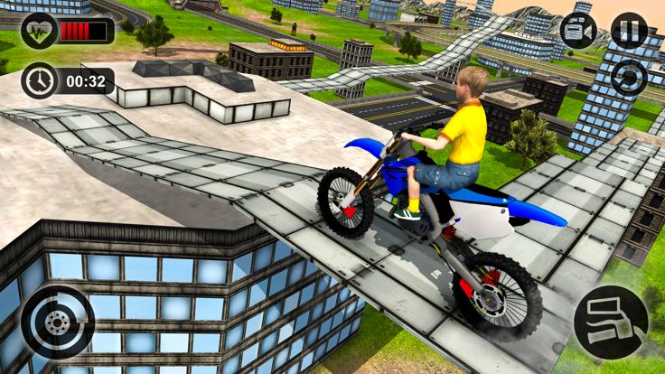 Kids MotorBike Stunt Rider - Rooftop Motorcycle 3D游戏截图