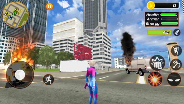 Pink Girl: Flying Rope Hero游戏截图