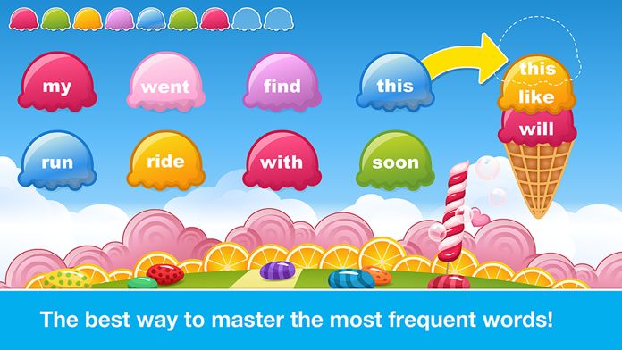 Sight Words Games in Candy Land - Reading for kids游戏截图