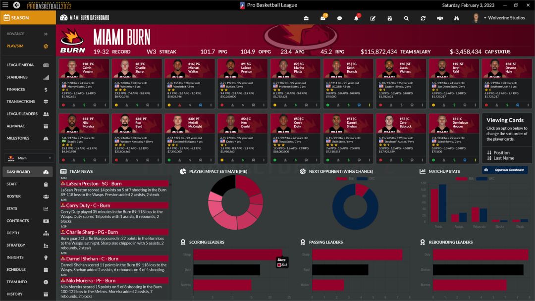 Draft Day Sports: Pro Basketball 2022游戏截图