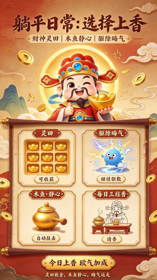 躺平日常:选择上香游戏截图