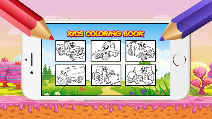 Free Coloring Book for Kids - Cartoon Car游戏截图