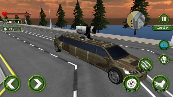 美国机器人豪华轿车车 - 开车到战斗游戏截图