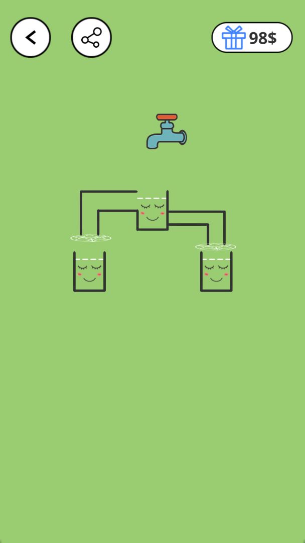 哪个杯子先装满水？游戏截图