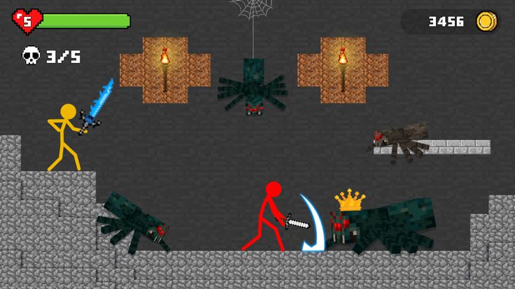手工艺世界中的火柴人战斗游戏截图