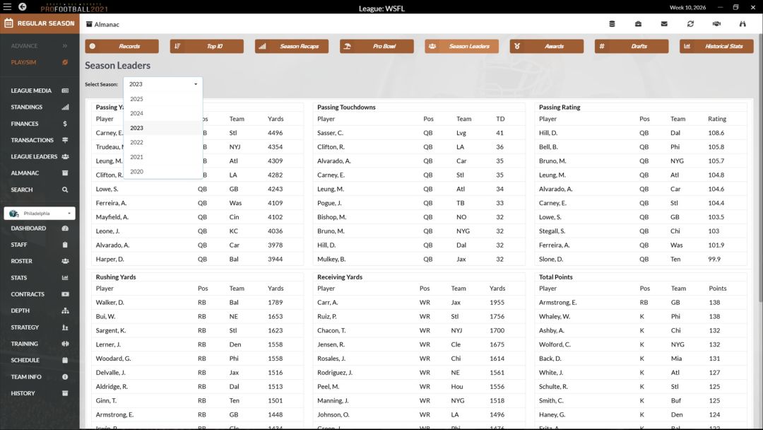 Draft Day Sports: Pro Football 2021游戏截图