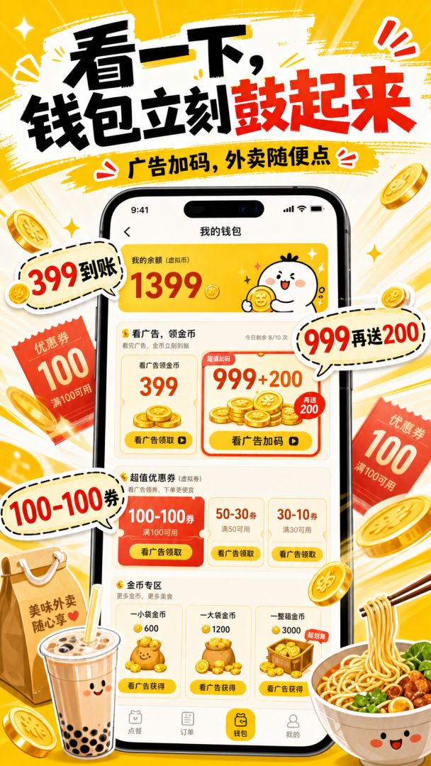 别饿着！点外卖模拟器游戏截图