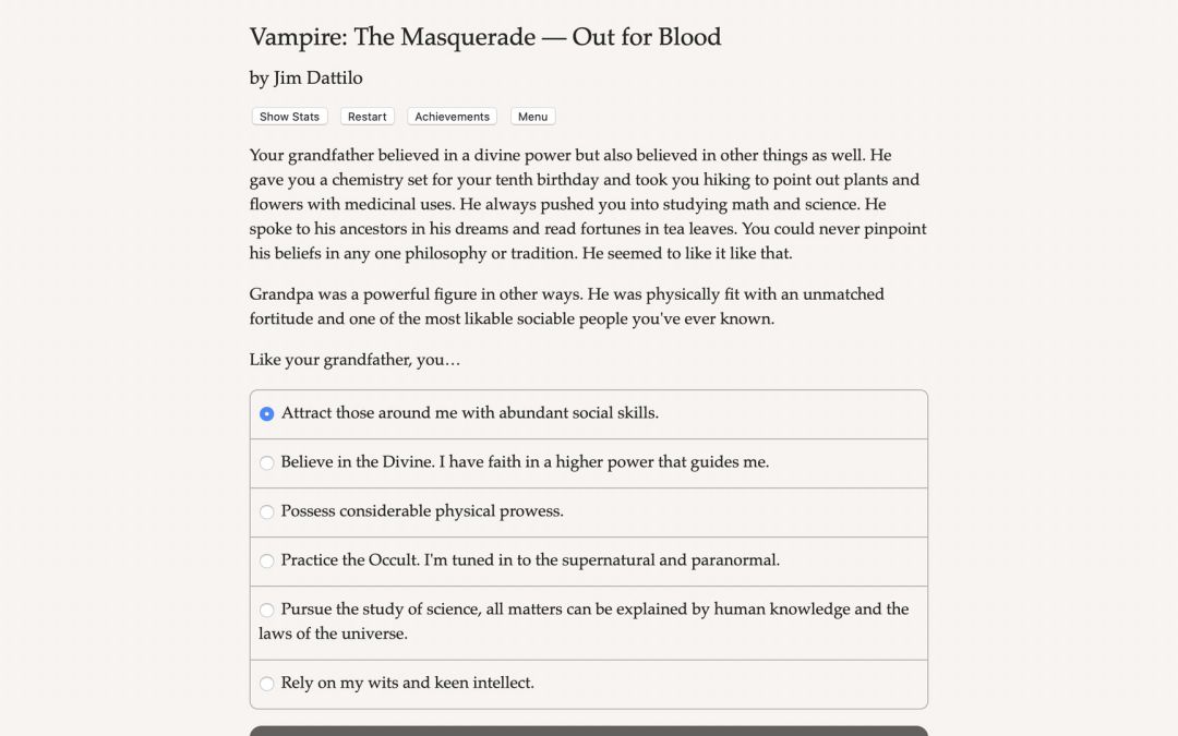 Vampire: The Masquerade — Out for Blood游戏截图