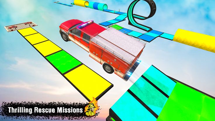 Fire Truck Stunt Racing Games游戏截图
