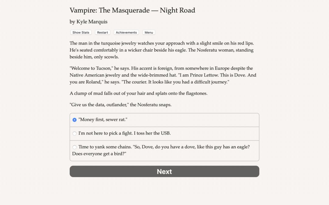 Vampire: The Masquerade — Night Road游戏截图