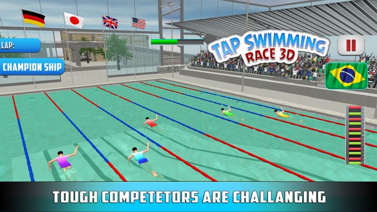 点击游泳比赛3D游戏截图